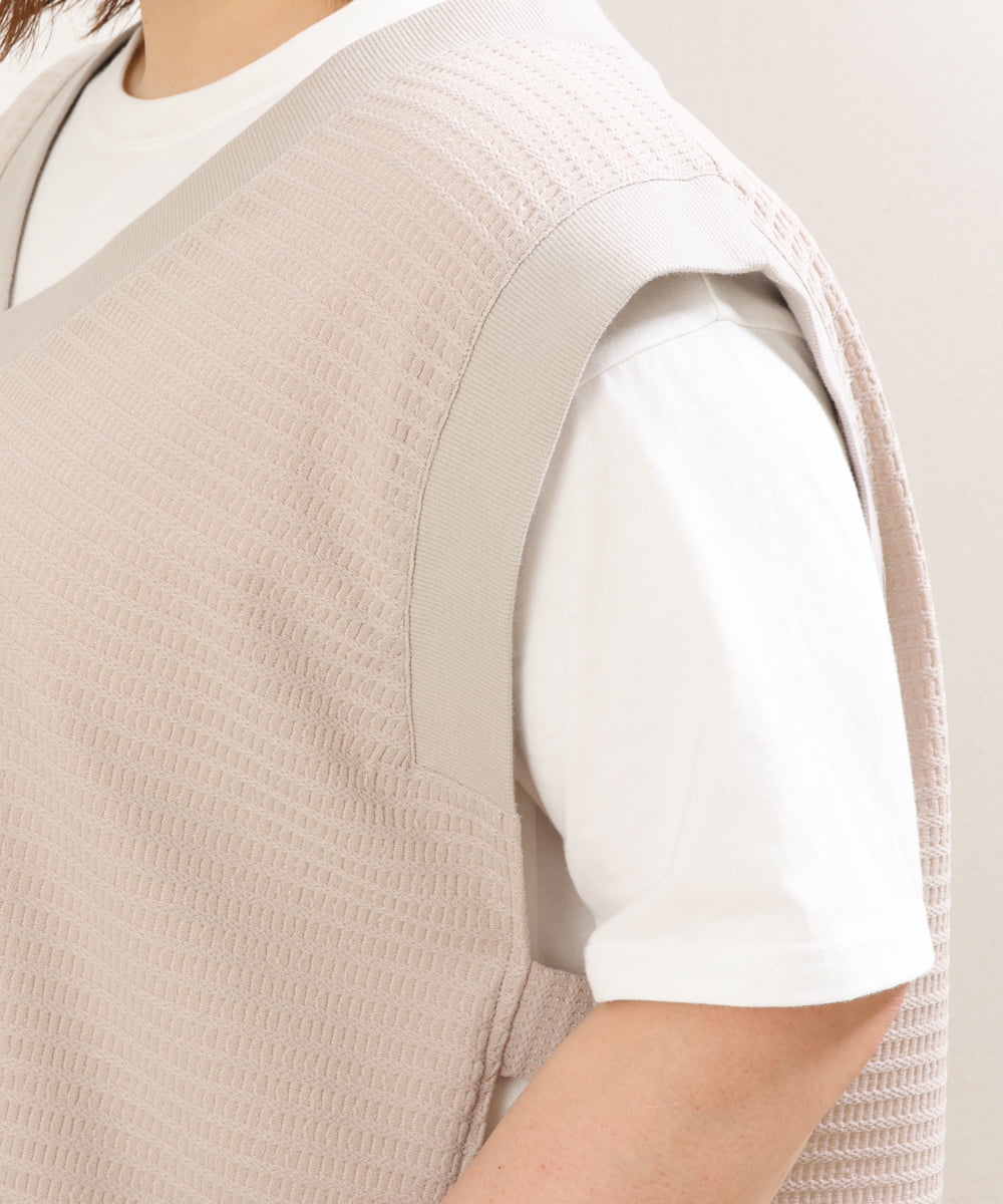 OLKGS47090 eur3(エウルキューブ) 【大きいサイズ/soso×eur3】Ｔシャツベストセット ベージュ(82)