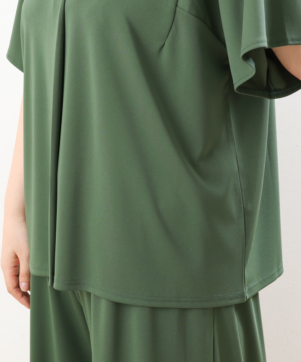 OLKGS57060 eur3(エウルキューブ) 【大きいサイズ/セットアップ対応】フレアスリーブカットソー カーキ(36)
