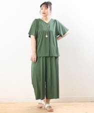 OLKGS57060 eur3(エウルキューブ) 【大きいサイズ/セットアップ対応】フレアスリーブカットソー カーキ(36)