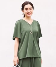 OLKGS57060 eur3(エウルキューブ) 【大きいサイズ/セットアップ対応】フレアスリーブカットソー カーキ(36)