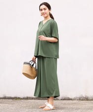 OLKGS57060 eur3(エウルキューブ) 【大きいサイズ/セットアップ対応】フレアスリーブカットソー カーキ(36)