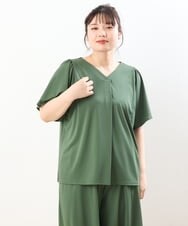 OLKGS57060 eur3(エウルキューブ) 【大きいサイズ/セットアップ対応】フレアスリーブカットソー カーキ(36)