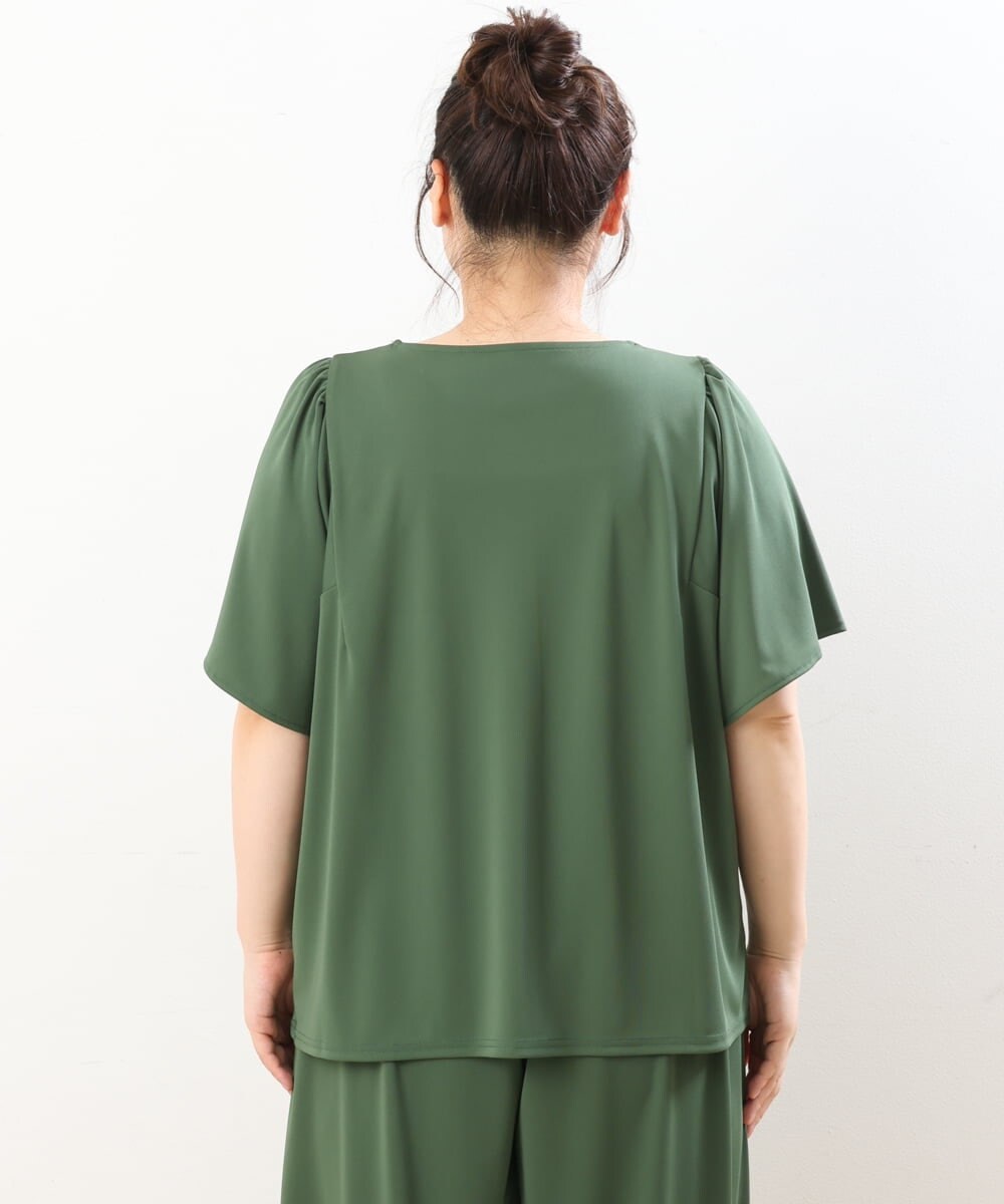 OLKGS57060 eur3(エウルキューブ) 【大きいサイズ/セットアップ対応】フレアスリーブカットソー カーキ(36)