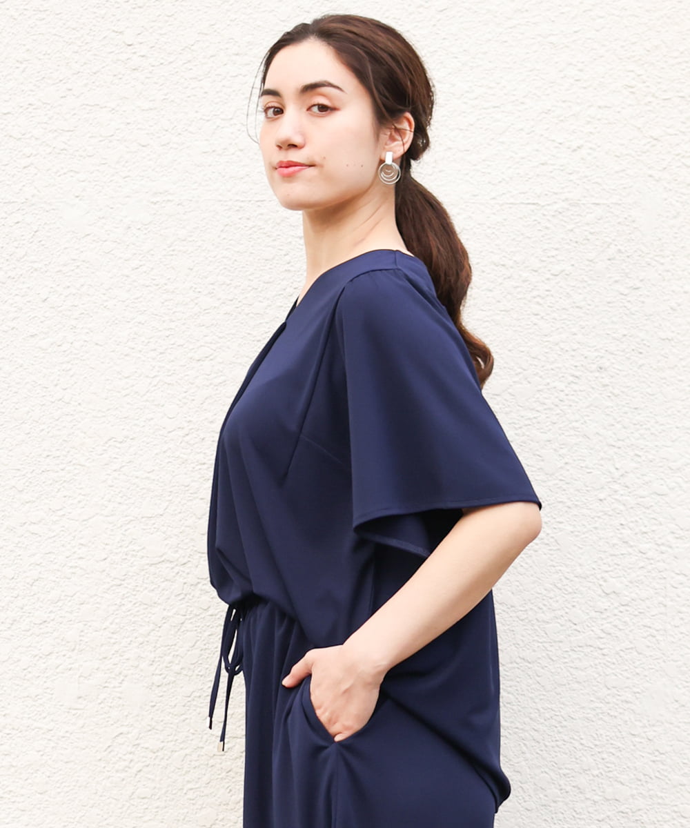 OLKGS57060 eur3(エウルキューブ) 【大きいサイズ/セットアップ対応】フレアスリーブカットソー ネイビー(57)