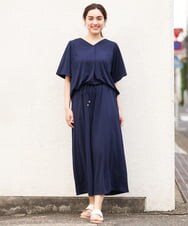 OLKGS57060 eur3(エウルキューブ) 【大きいサイズ/セットアップ対応】フレアスリーブカットソー ネイビー(57)