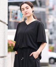 OLKGS57060 eur3(エウルキューブ) 【大きいサイズ/セットアップ対応】フレアスリーブカットソー ブラック(94)