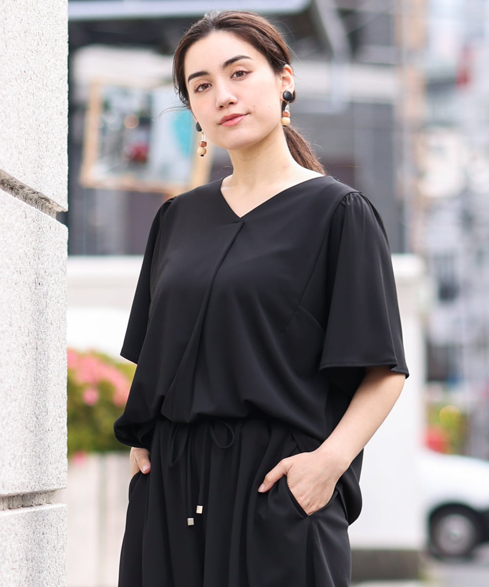 OLKGS57060 eur3(エウルキューブ) 【大きいサイズ/セットアップ対応】フレアスリーブカットソー ブラック(94)