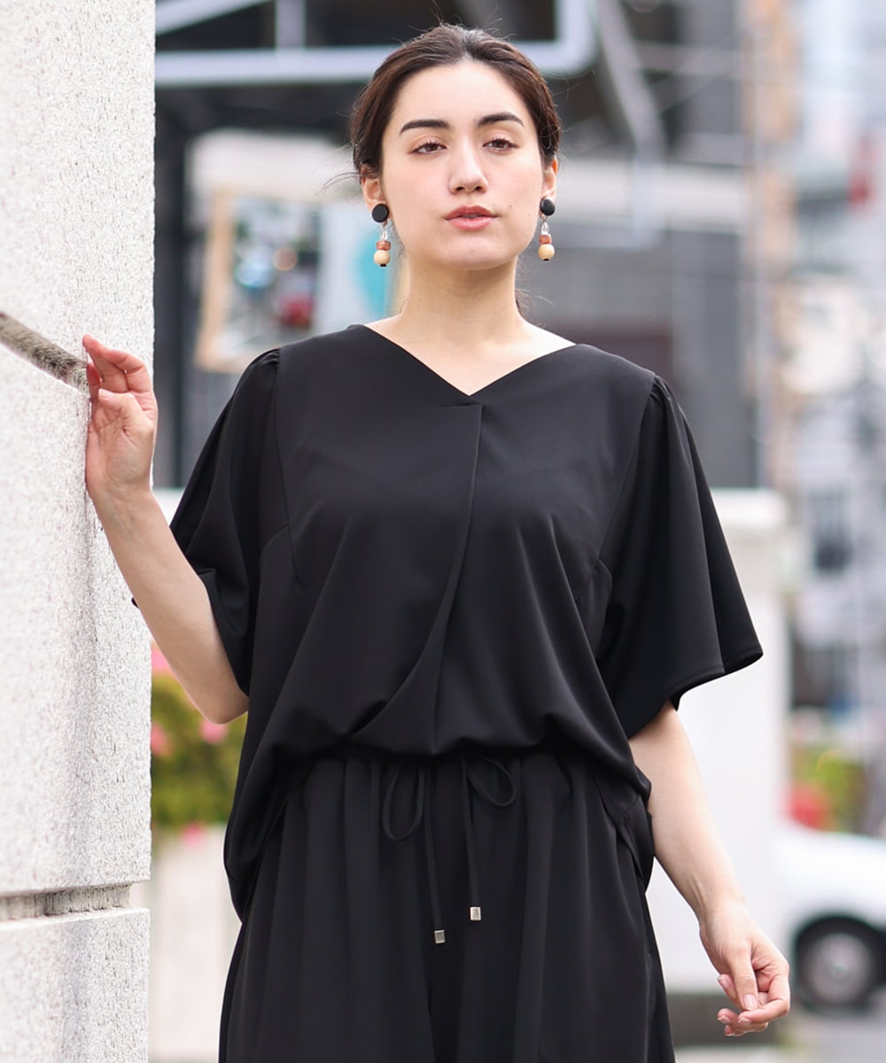 OLKGS57060 eur3(エウルキューブ) 【大きいサイズ/セットアップ対応】フレアスリーブカットソー ブラック(94)