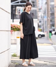 OLKGS57060 eur3(エウルキューブ) 【大きいサイズ/セットアップ対応】フレアスリーブカットソー ブラック(94)