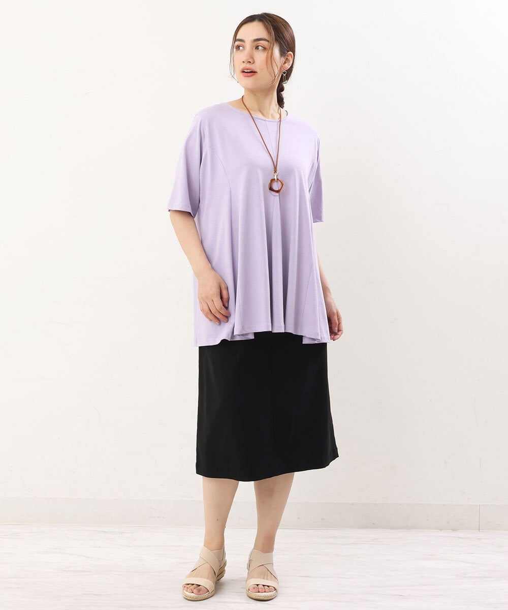 OLKGS61070 eur3(エウルキューブ) 【大きいサイズ】フレアシルエットトップス ラベンダー(60)