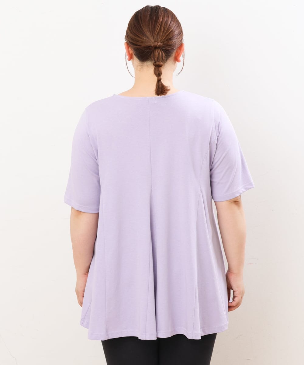 OLKGS61070 eur3(エウルキューブ) 【大きいサイズ】フレアシルエットトップス ラベンダー(60)