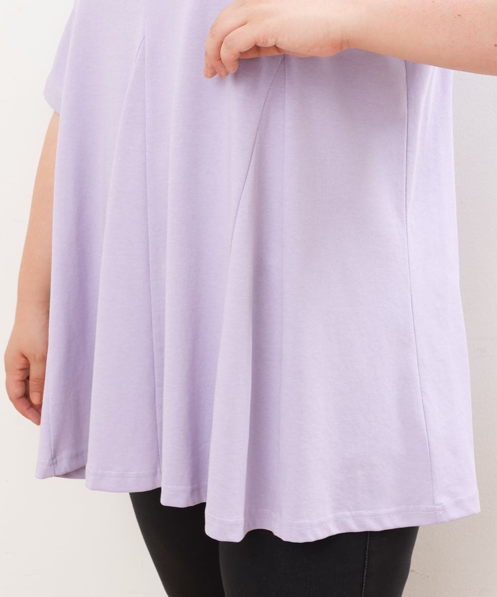 OLKGS61070 eur3(エウルキューブ) 【大きいサイズ】フレアシルエットトップス ラベンダー(60)