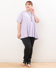 OLKGS61070 eur3(エウルキューブ) 【大きいサイズ】フレアシルエットトップス ラベンダー(60)