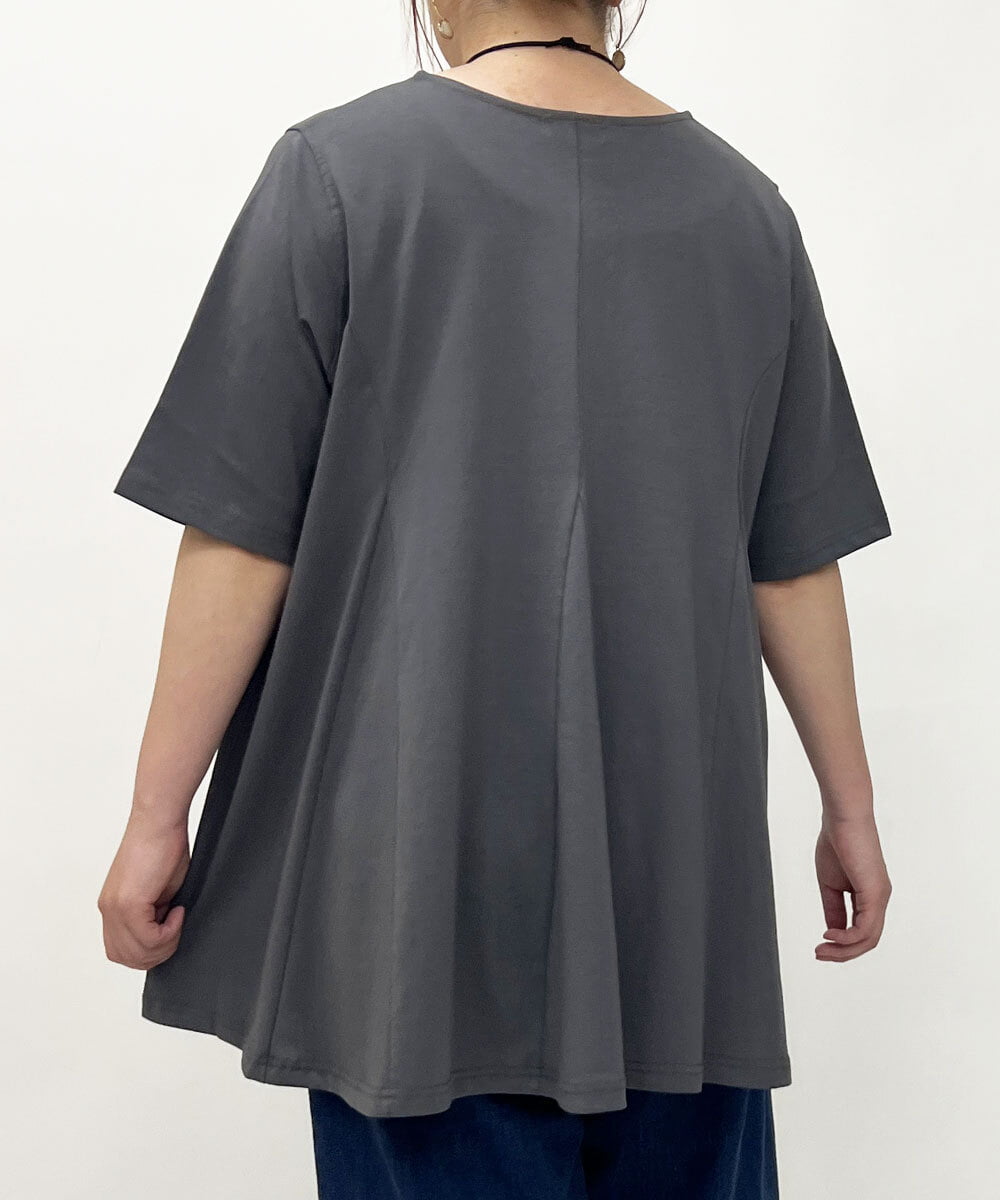 OLKGS61070 eur3(エウルキューブ) 【大きいサイズ】フレアシルエットトップス ダークグレー(93)