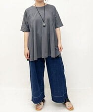 OLKGS61070 eur3(エウルキューブ) 【大きいサイズ】フレアシルエットトップス ダークグレー(93)