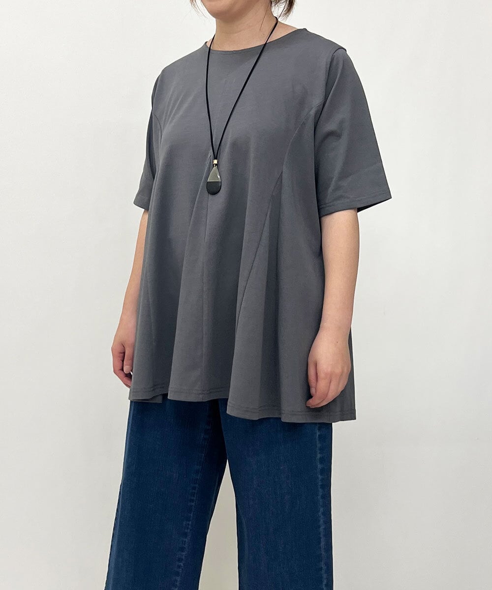 OLKGS61070 eur3(エウルキューブ) 【大きいサイズ】フレアシルエットトップス ダークグレー(93)