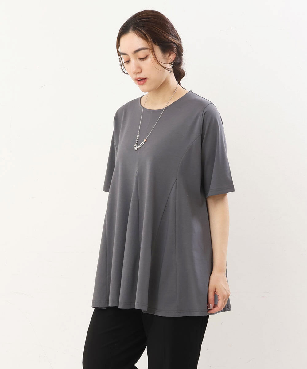 OLKGS61070 eur3(エウルキューブ) 【大きいサイズ】フレアシルエットトップス ダークグレー(93)