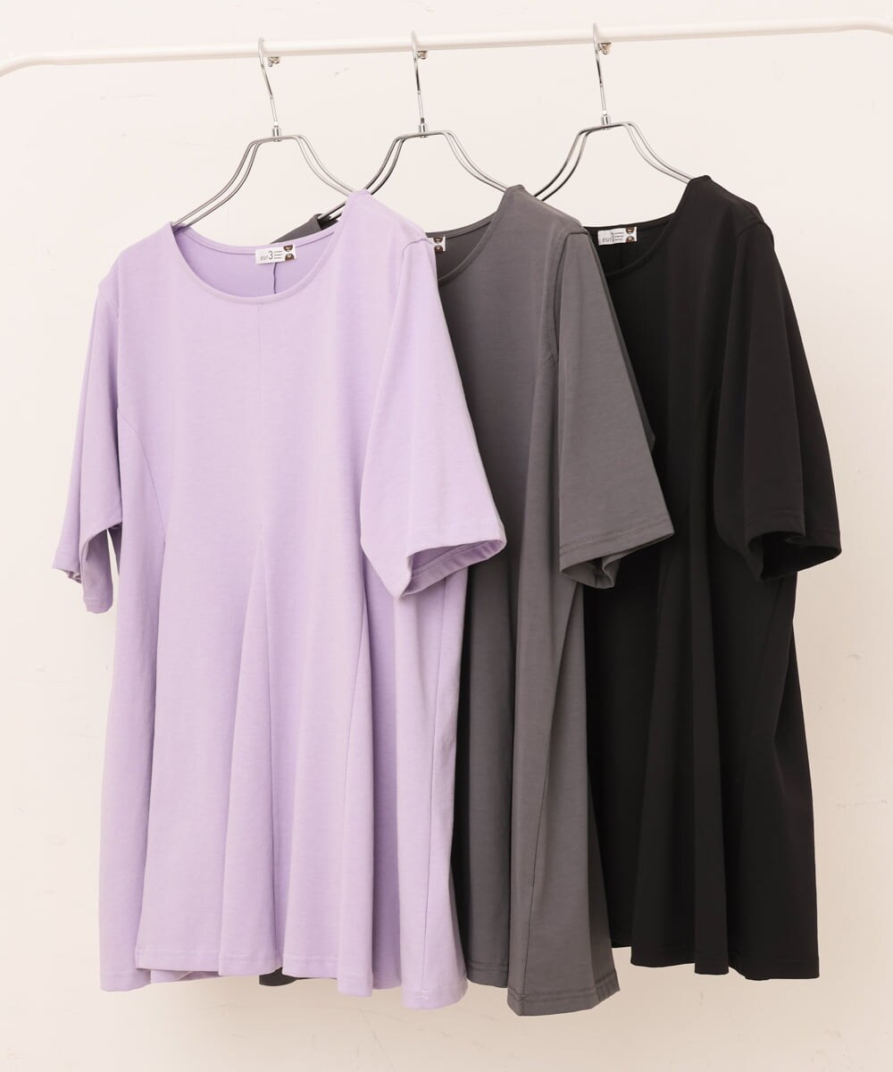 OLKGS61070 eur3(エウルキューブ) 【大きいサイズ】フレアシルエットトップス ブラック(94)