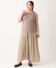 OLKGV09039 eur3(エウルキューブ) 【大きいサイズ】2WAYラメタンクトップ モカ(84)