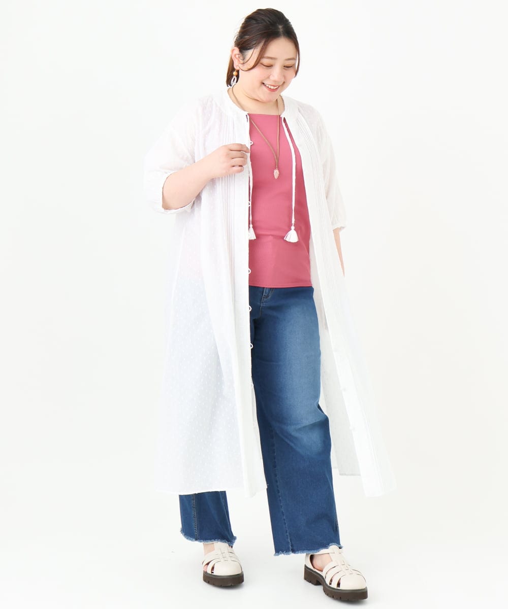 OLKGV17034 eur3(エウルキューブ) 【大きいサイズ】スクエアネックタンクトップ ピンク(03)
