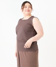 OLKGV17034 eur3(エウルキューブ) 【大きいサイズ】スクエアネックタンクトップ ブラウン(87)