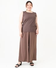 OLKGV17034 eur3(エウルキューブ) 【大きいサイズ】スクエアネックタンクトップ ブラウン(87)