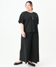 OLKGV24069 eur3(エウルキューブ) 【大きいサイズ/接触冷感/セットアップ対応】Vネックジャージートップス ブラック(94)