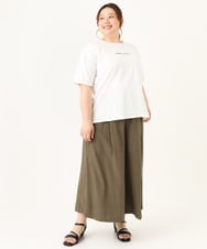 OLKGV27049 eur3(エウルキューブ) 【大きいサイズ/a.v.v×eur3】コットンロゴTシャツ ホワイト(90)