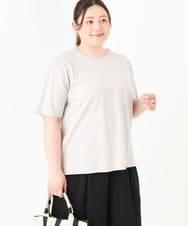 OLKGV27049 eur3(エウルキューブ) 【大きいサイズ/a.v.v×eur3】コットンロゴTシャツ ライトグレー(91)