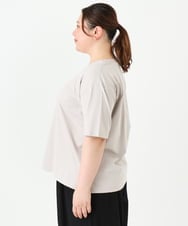 OLKGV27049 eur3(エウルキューブ) 【大きいサイズ/a.v.v×eur3】コットンロゴTシャツ ライトグレー(91)