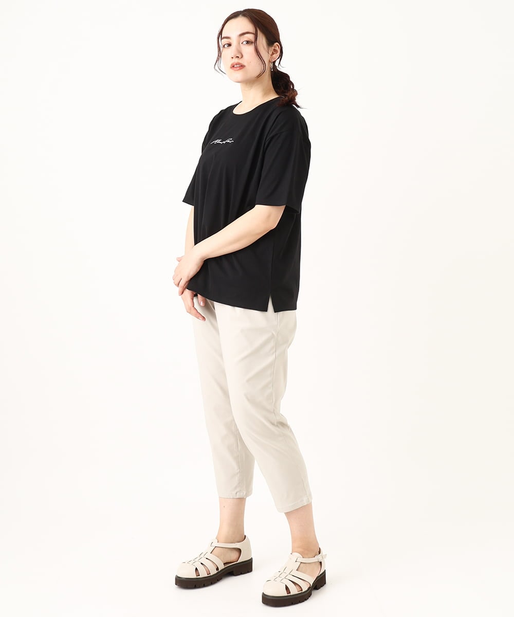 OLKGV27049 eur3(エウルキューブ) 【大きいサイズ/a.v.v×eur3】コットンロゴTシャツ ブラック(94)