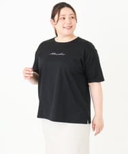 OLKGV27049 eur3(エウルキューブ) 【大きいサイズ/a.v.v×eur3】コットンロゴTシャツ ブラック(94)