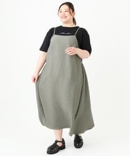 OLKGV27049 eur3(エウルキューブ) 【大きいサイズ/a.v.v×eur3】コットンロゴTシャツ ブラック(94)