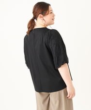 OLKGV34069 eur3(エウルキューブ) 【大きいサイズ/a.v.v×eur3】袖レーストップス ブラック(94)