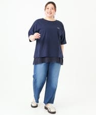 OLKGV36049 eur3(エウルキューブ) 【大きいサイズ】20th アニバーサリーTシャツ ネイビー(57)（WEB限定カラー）