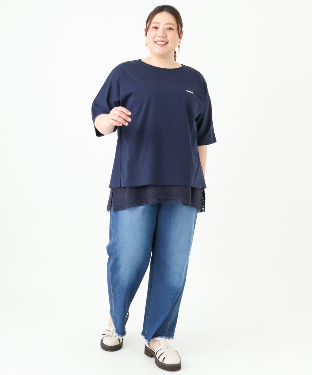 OLKGV36049 eur3(エウルキューブ) 【大きいサイズ】20th アニバーサリーTシャツ ネイビー(57)（WEB限定カラー）