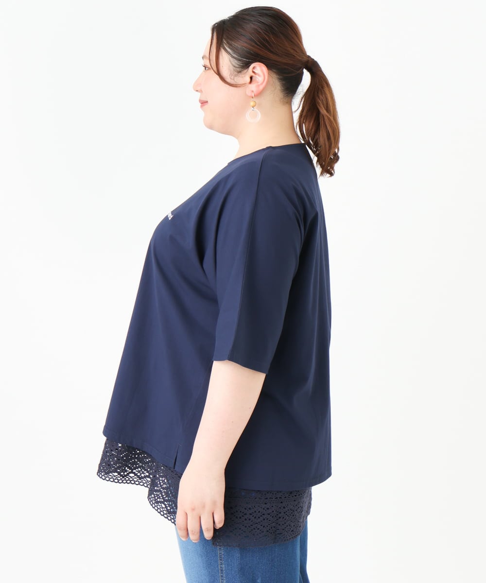 OLKGV36049 eur3(エウルキューブ) 【大きいサイズ】20th アニバーサリーTシャツ ネイビー(57)（WEB限定カラー）