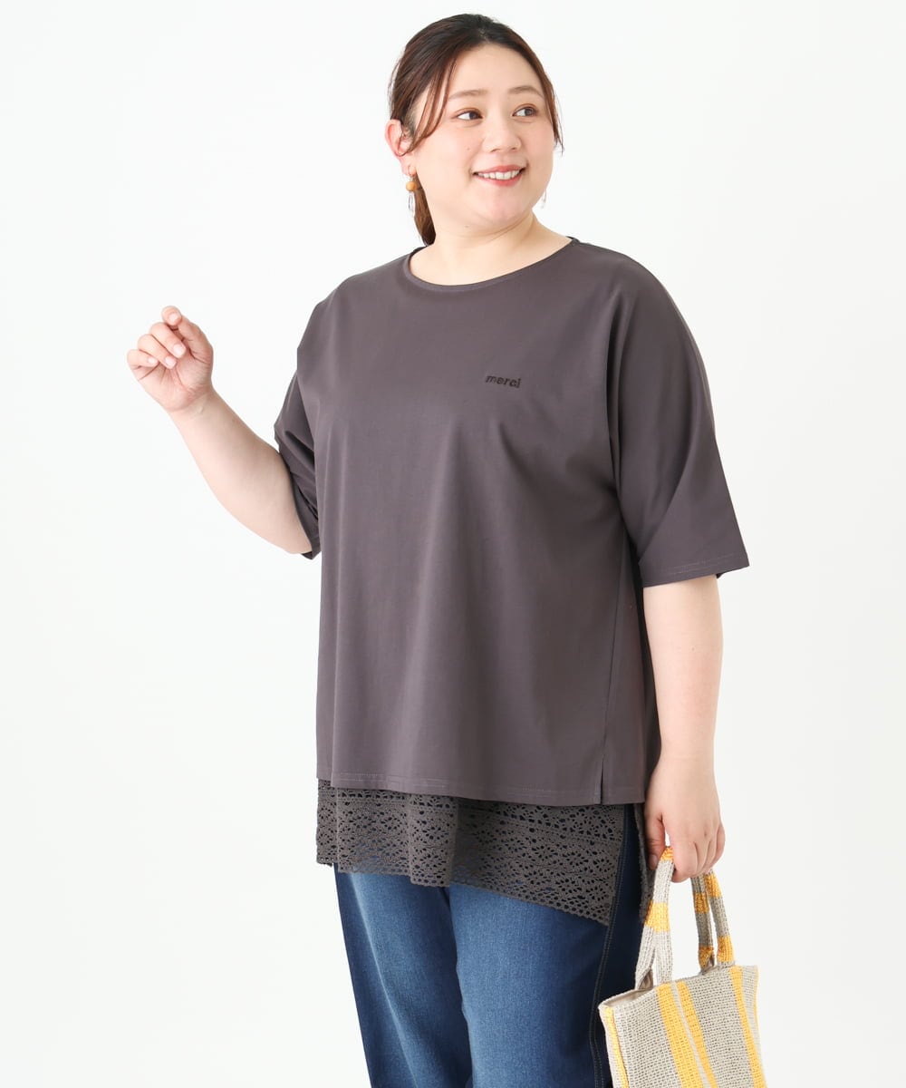 OLKGV36049 eur3(エウルキューブ) 【大きいサイズ】20th アニバーサリーTシャツ ダークグレー(93)