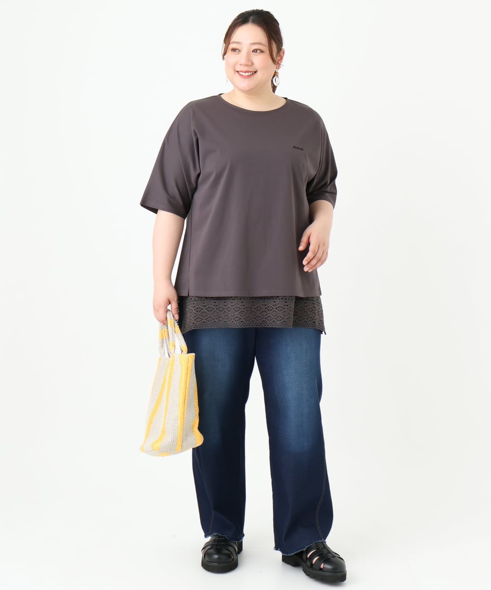 OLKGV36049 eur3(エウルキューブ) 【大きいサイズ】20th アニバーサリーTシャツ ダークグレー(93)