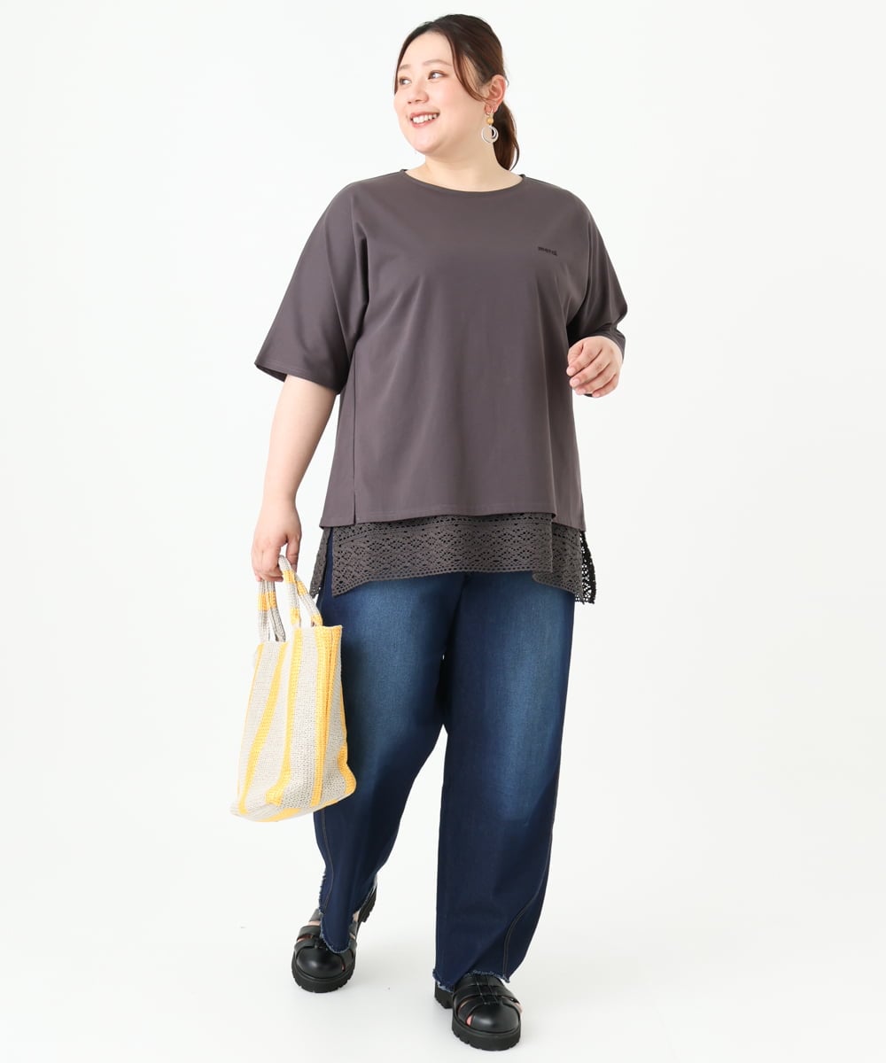 OLKGV36049 eur3(エウルキューブ) 【大きいサイズ】20th アニバーサリーTシャツ ダークグレー(93)