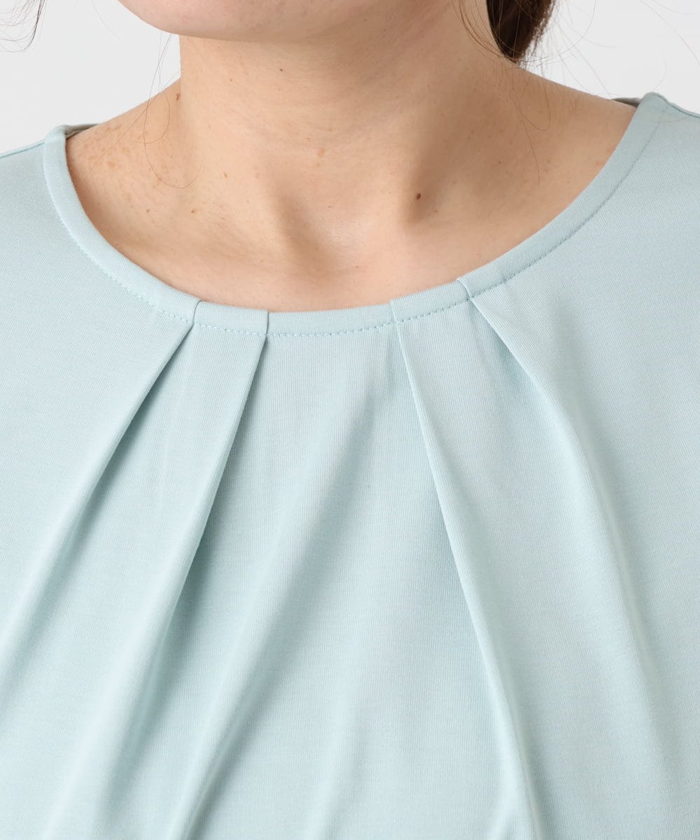 OLKHA25064 eur3(エウルキューブ) 【WEB先行販売】【大きいサイズ】リーフレーススリーブトップス ライトグリーン(30)