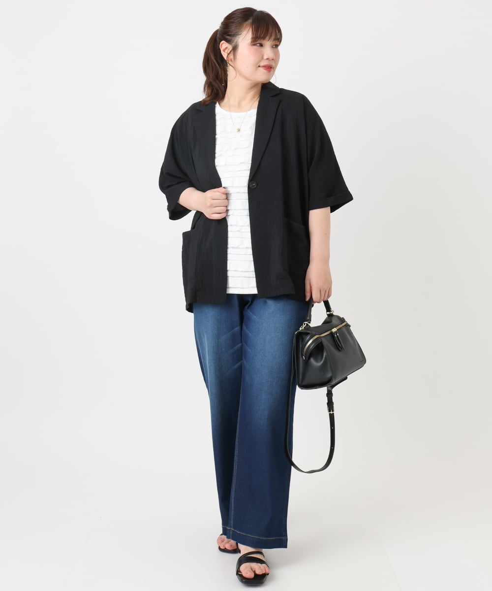 OLKHA26079 eur3(エウルキューブ) 【WEB先行販売】【大きいサイズ】カットフリルトップス ホワイト(90)