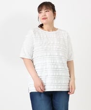 OLKHA26079 eur3(エウルキューブ) 【WEB先行販売】【大きいサイズ】カットフリルトップス ホワイト(90)