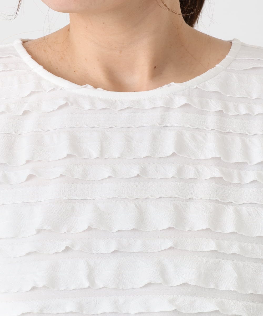 OLKHA26079 eur3(エウルキューブ) 【WEB先行販売】【大きいサイズ】カットフリルトップス ホワイト(90)