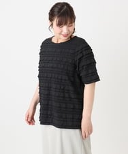 OLKHA26079 eur3(エウルキューブ) 【WEB先行販売】【大きいサイズ】カットフリルトップス ブラック(94)