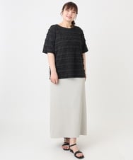 OLKHA26079 eur3(エウルキューブ) 【WEB先行販売】【大きいサイズ】カットフリルトップス ブラック(94)