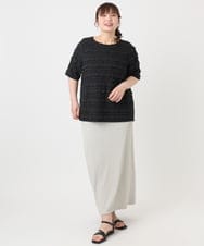 OLKHA26079 eur3(エウルキューブ) 【WEB先行販売】【大きいサイズ】カットフリルトップス ブラック(94)