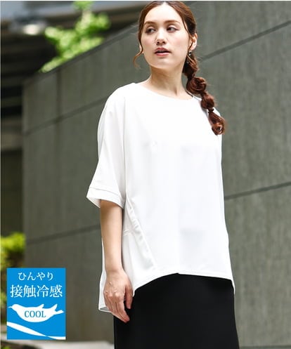 OLKHA27089 eur3 【WEB先行販売】【大きいサイズ/接触冷感】ジャージーコンビトップス