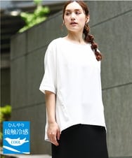 OLKHA27089 eur3(エウルキューブ) 【WEB先行販売】【大きいサイズ/接触冷感】ジャージーコンビトップス ホワイト(90)
