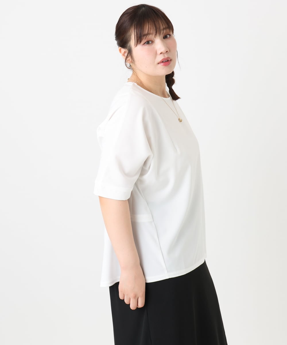 OLKHA27089 eur3(エウルキューブ) 【WEB先行販売】【大きいサイズ/接触冷感】ジャージーコンビトップス ホワイト(90)
